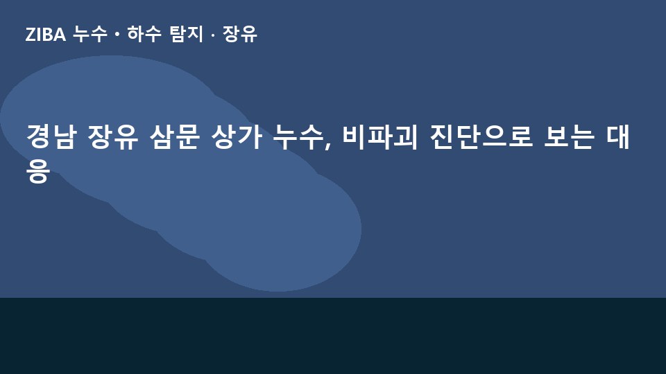 경남 장유 삼문 상가 누수, 비파괴 진단으로 보는 대응