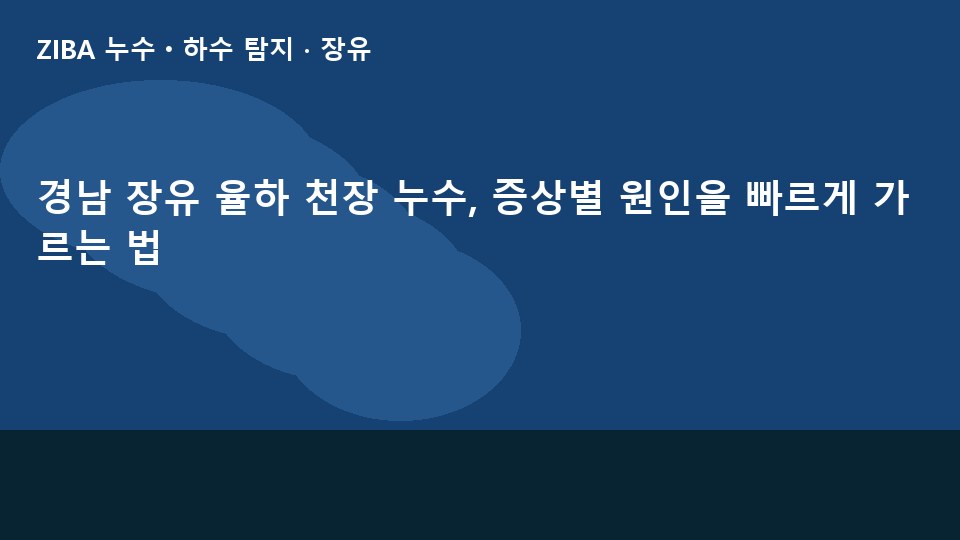 경남 장유 율하 천장 누수, 증상별 원인을 빠르게 가르는 법